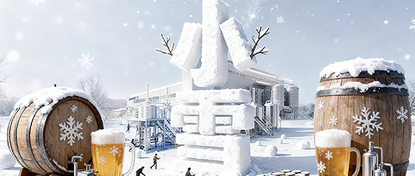 圍爐觀雪色，麥香啤酒暖寒宵